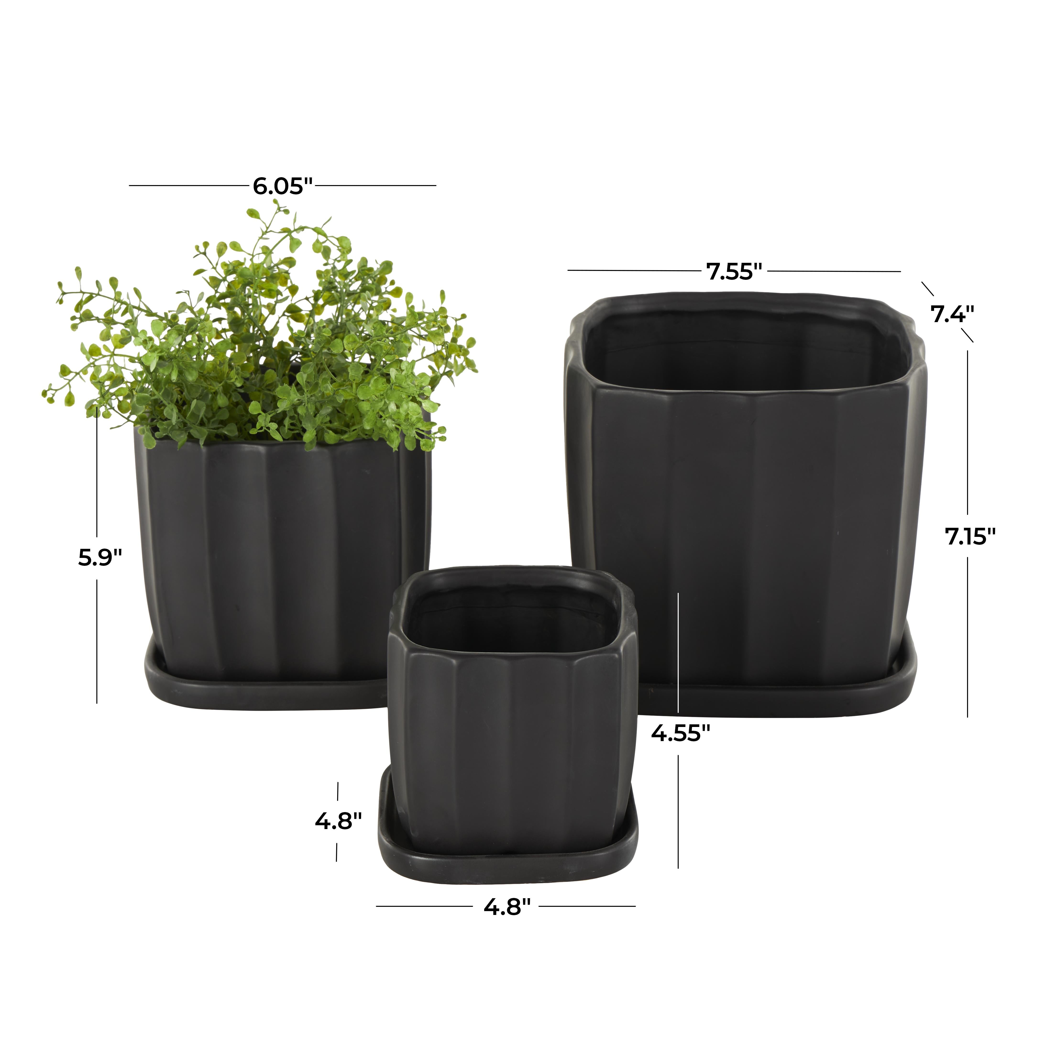 MACETA CERÁMICA NEGRO