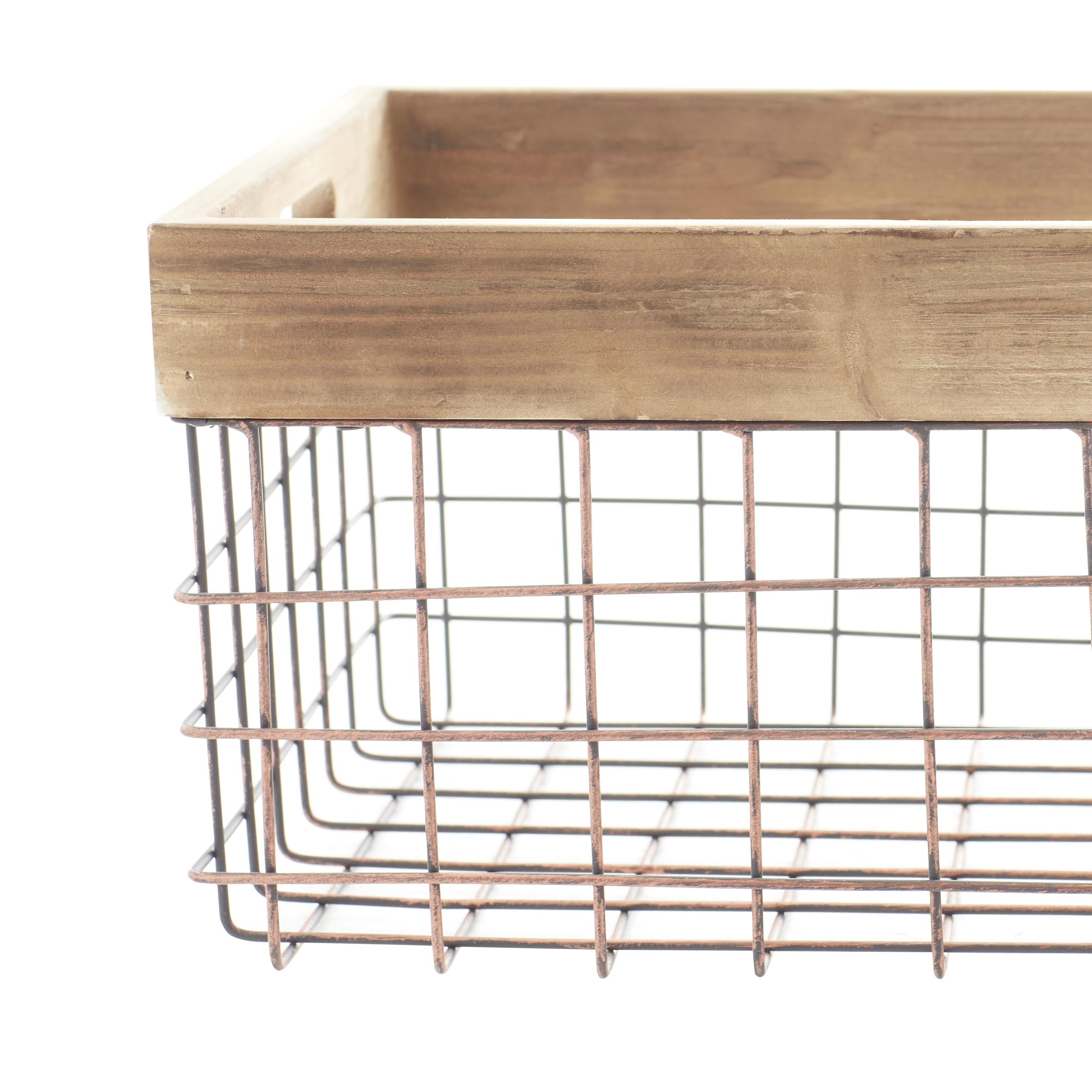 CESTA METAL CON MADERA