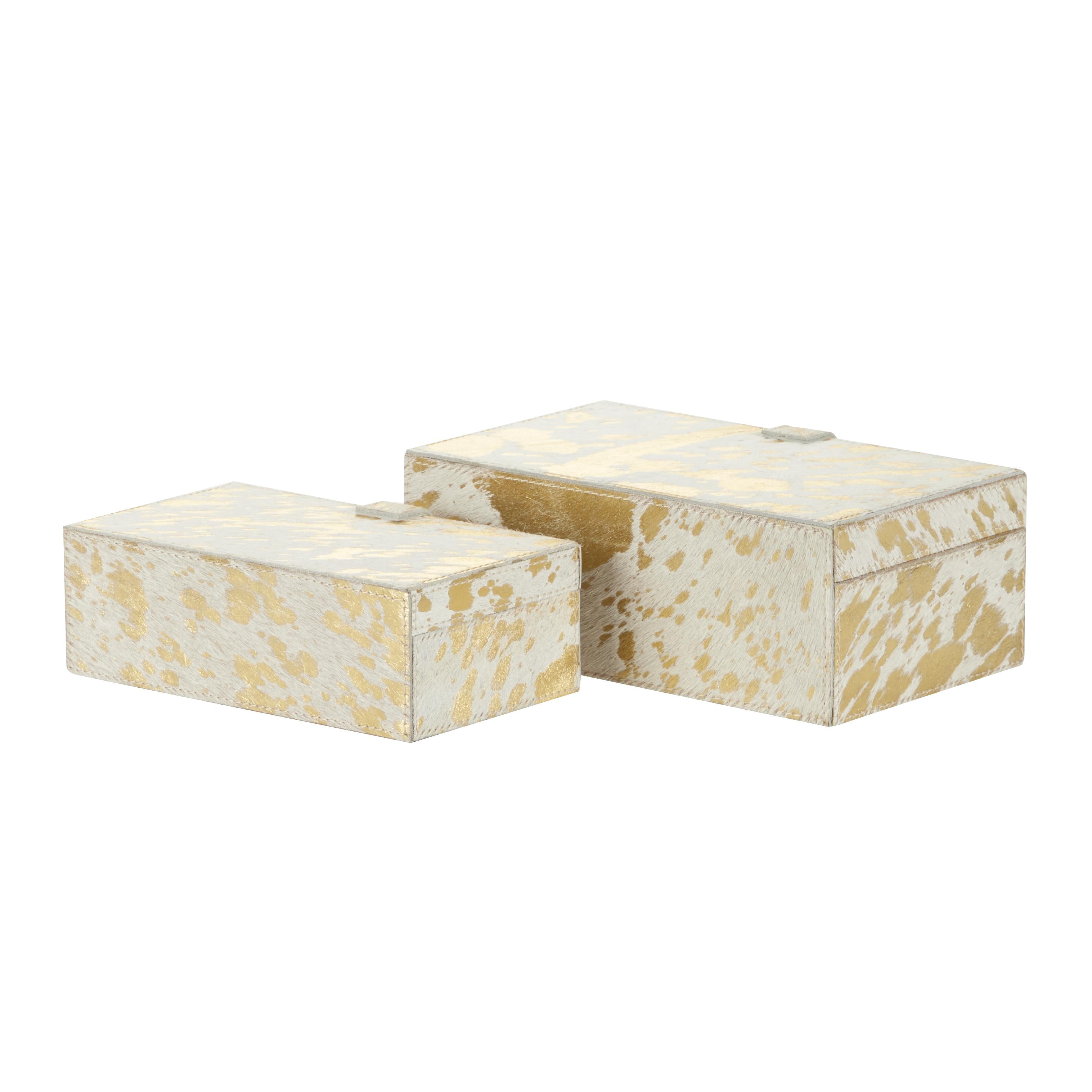 CAJA DE CUERO DORADO