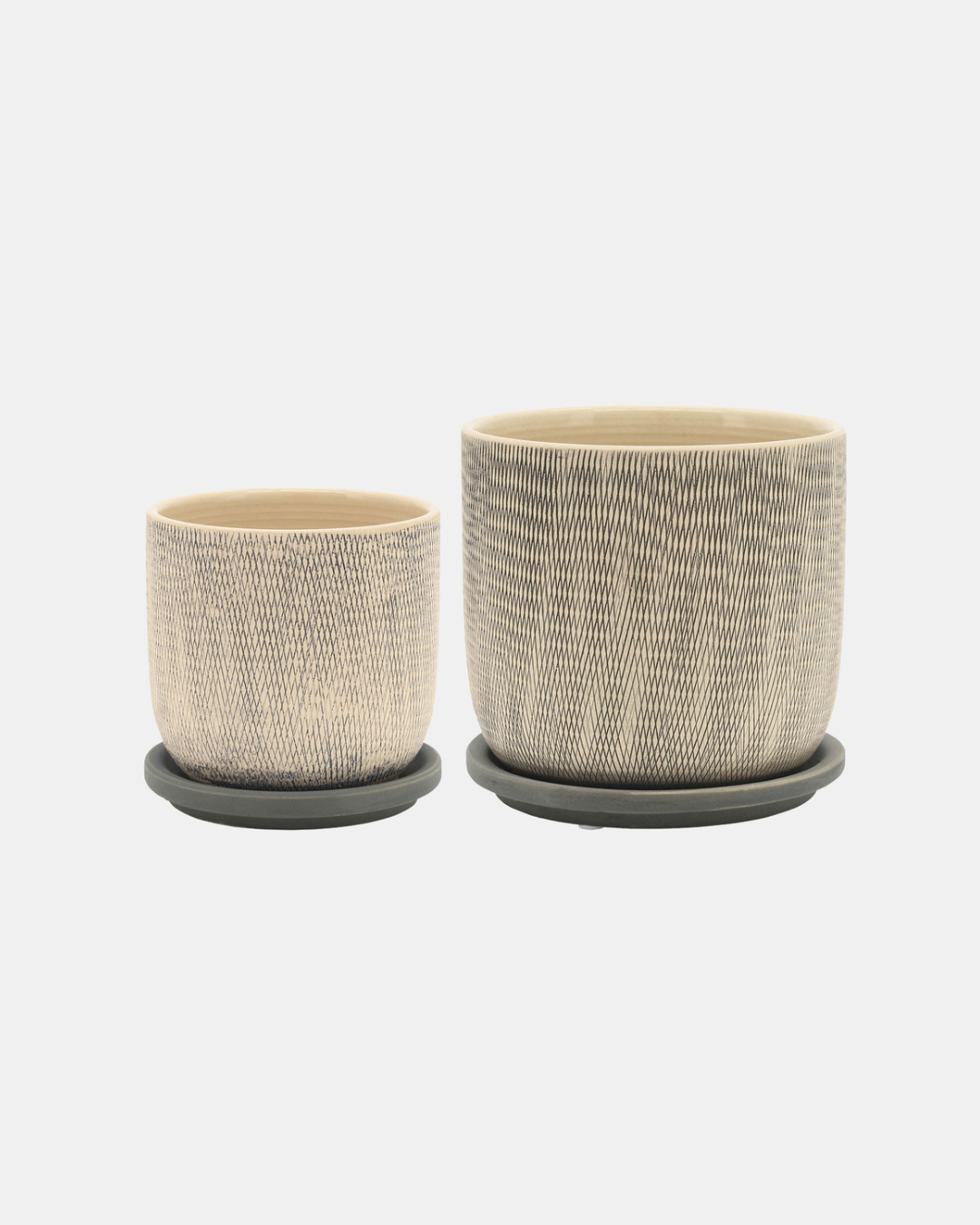 MACETA W/SAUCER GRAY
