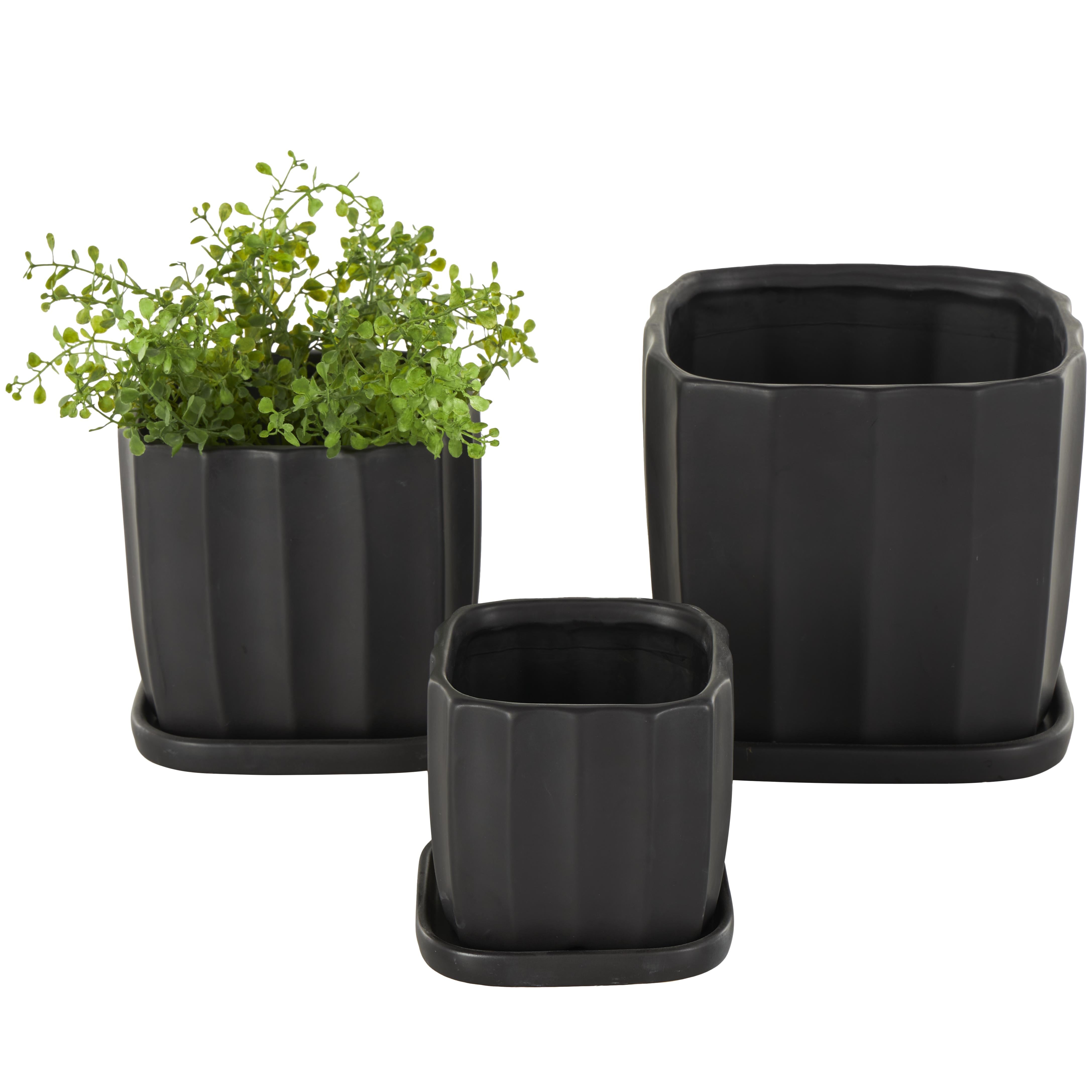 MACETA CERÁMICA NEGRO