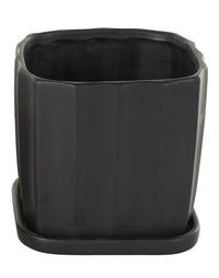MACETA CERÁMICA NEGRO