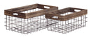CESTA METAL CON MADERA