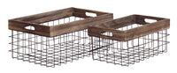 CESTA METAL CON MADERA