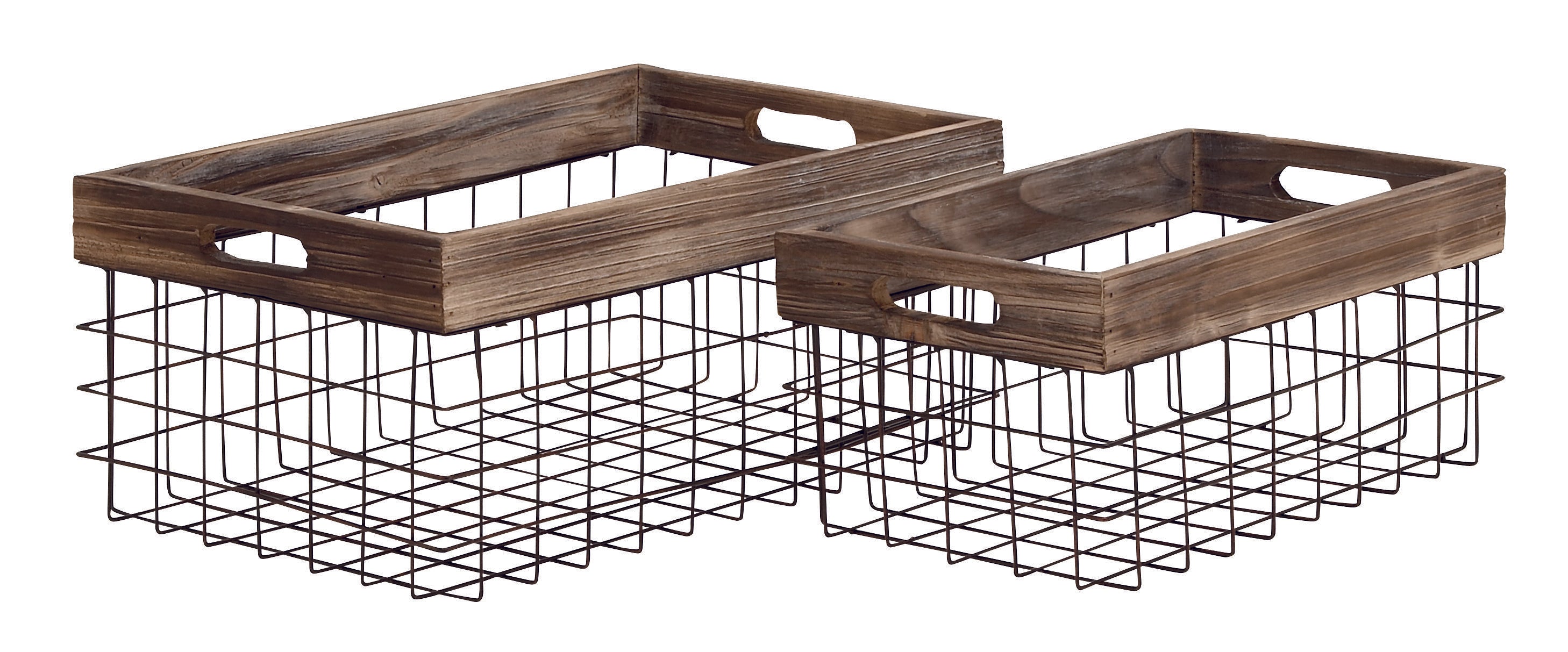 CESTA METAL CON MADERA