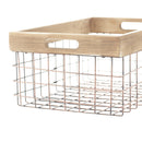CESTA METAL CON MADERA
