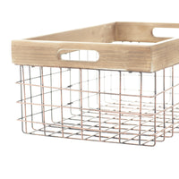 CESTA METAL CON MADERA