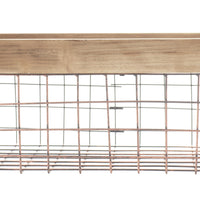 CESTA METAL CON MADERA