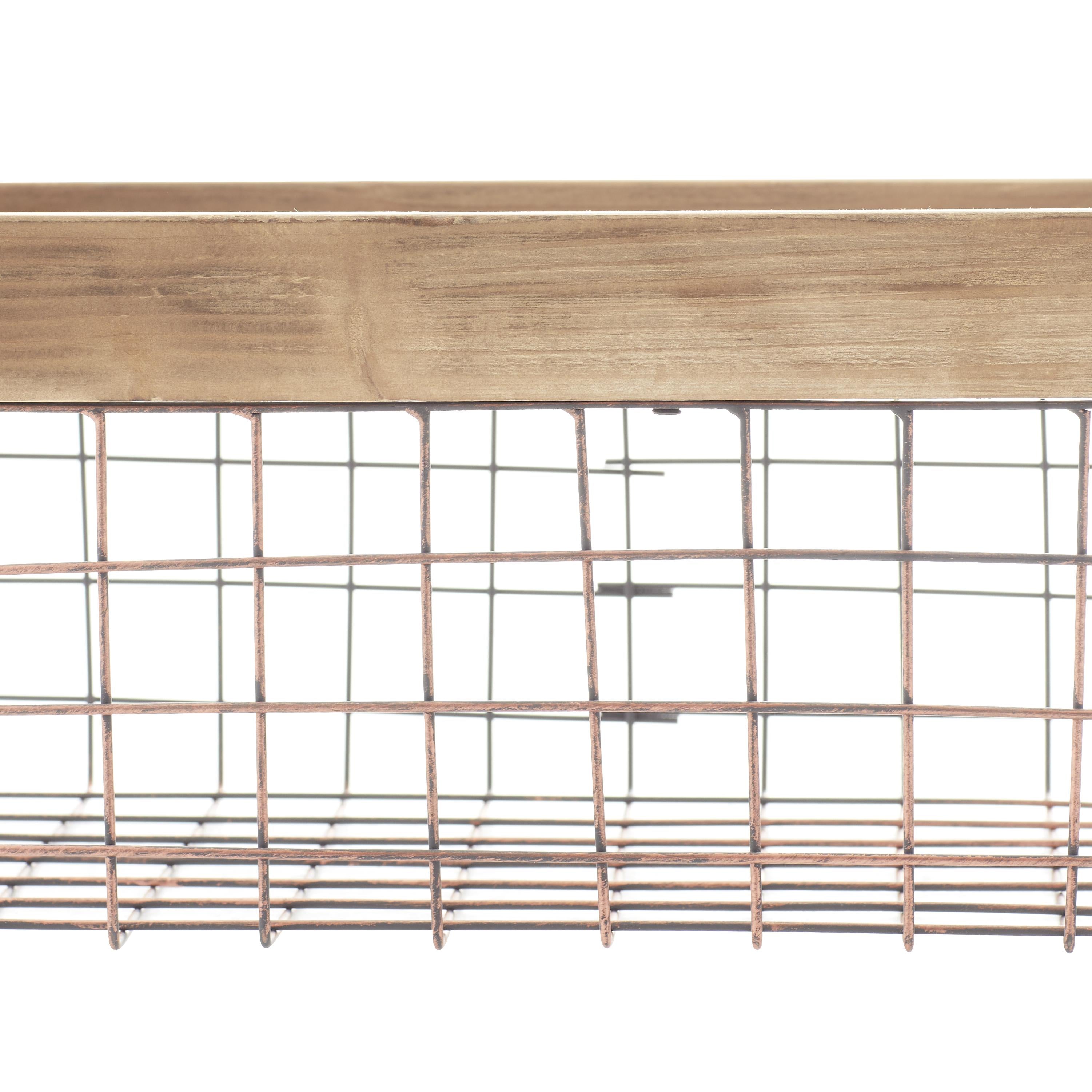 CESTA METAL CON MADERA