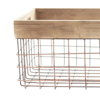 CESTA METAL CON MADERA
