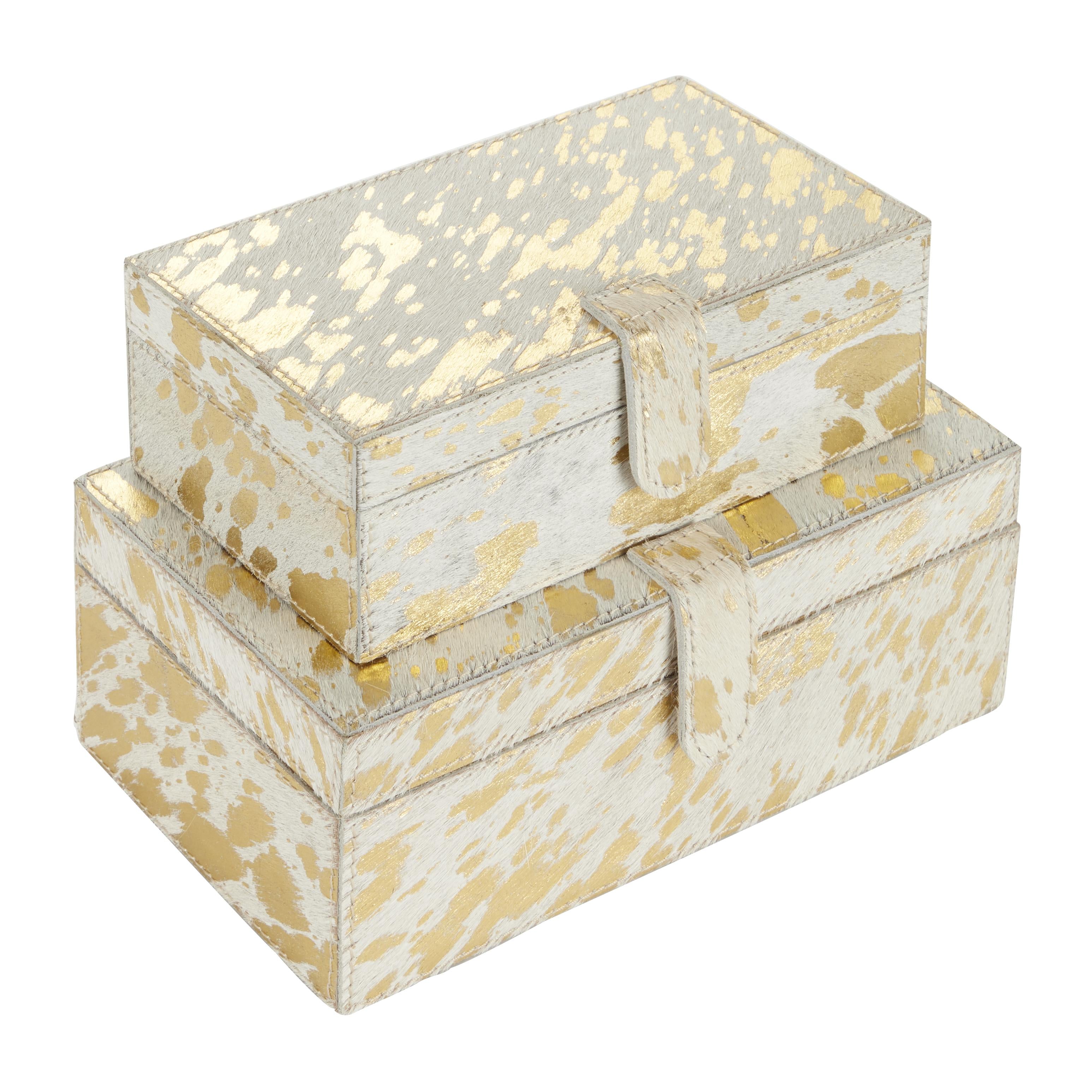 CAJA DE CUERO DORADO