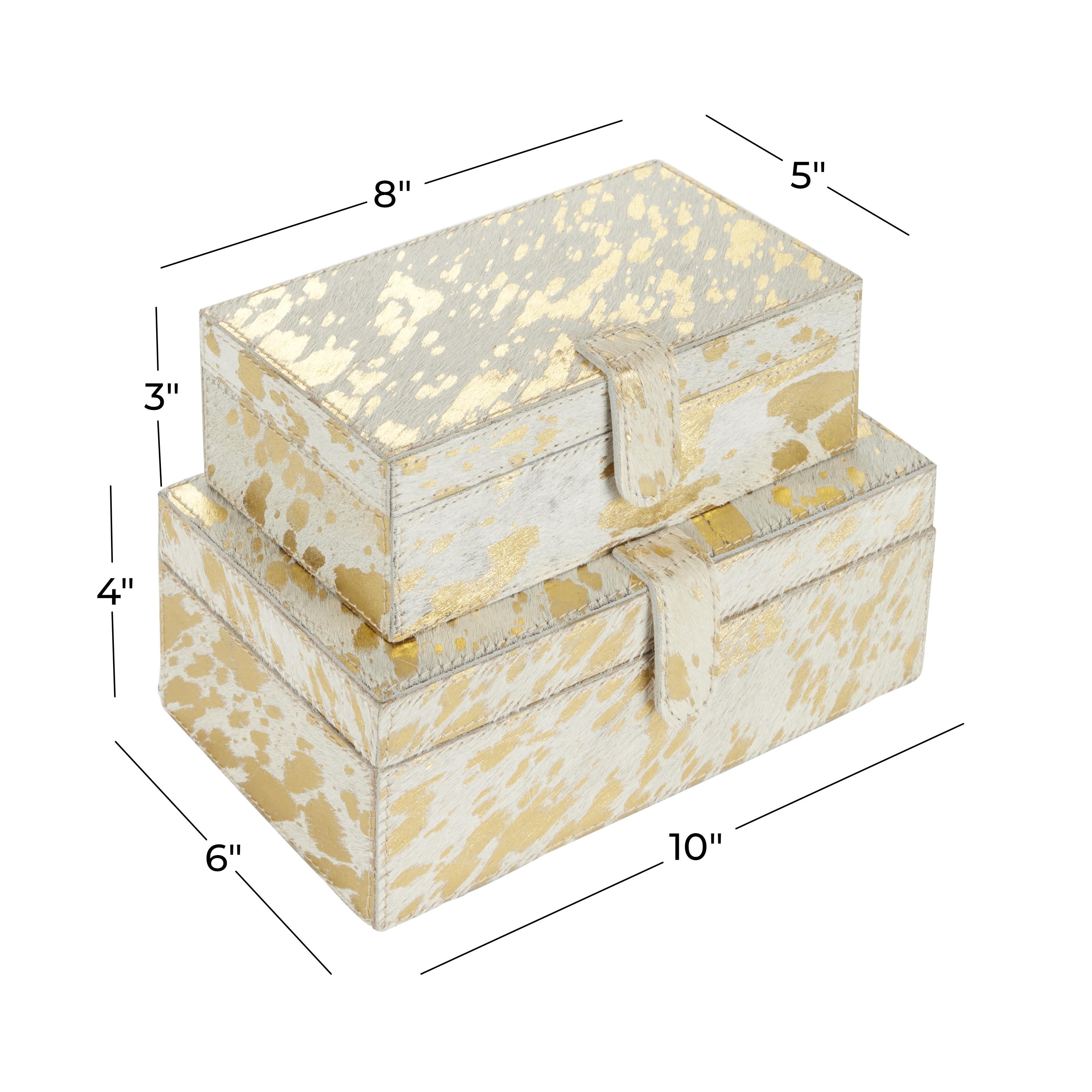 CAJA DE CUERO DORADO
