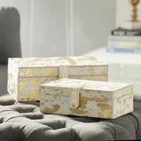 CAJA DE CUERO DORADO