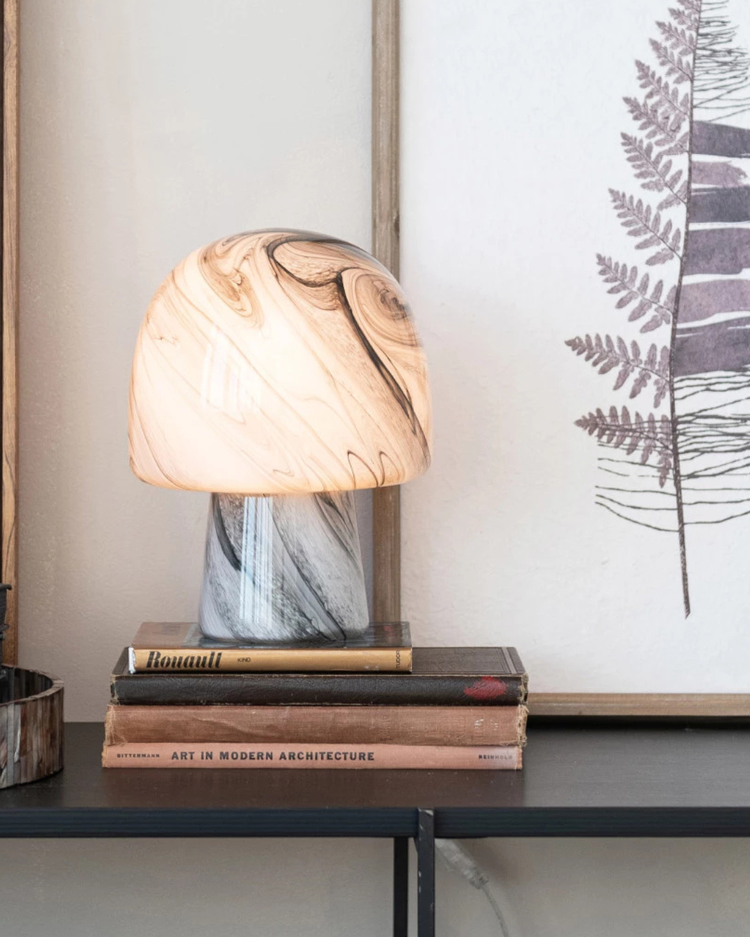 GLASS MUSHROOM TABLE LAMP