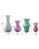 SET DE 4 DEBOSSED GLASS VASES