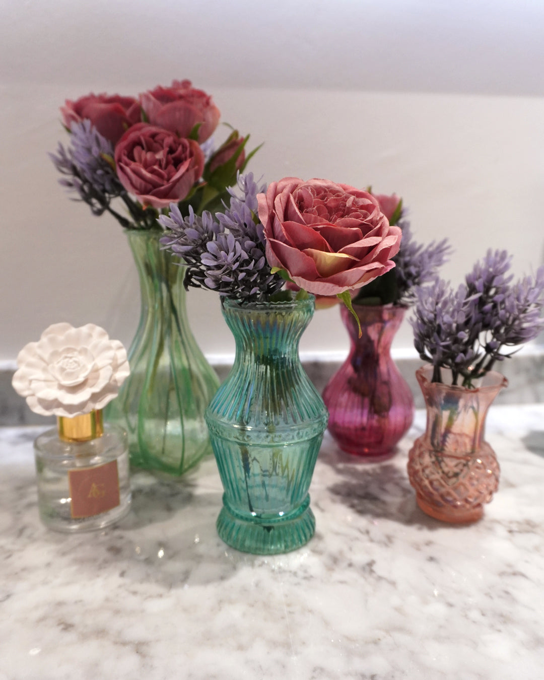 SET DE 4 DEBOSSED GLASS VASES