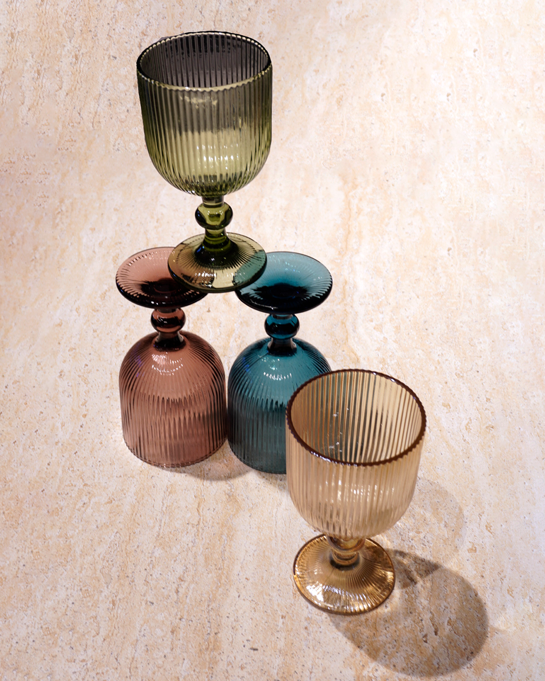 SET 6 COPAS RIBBED