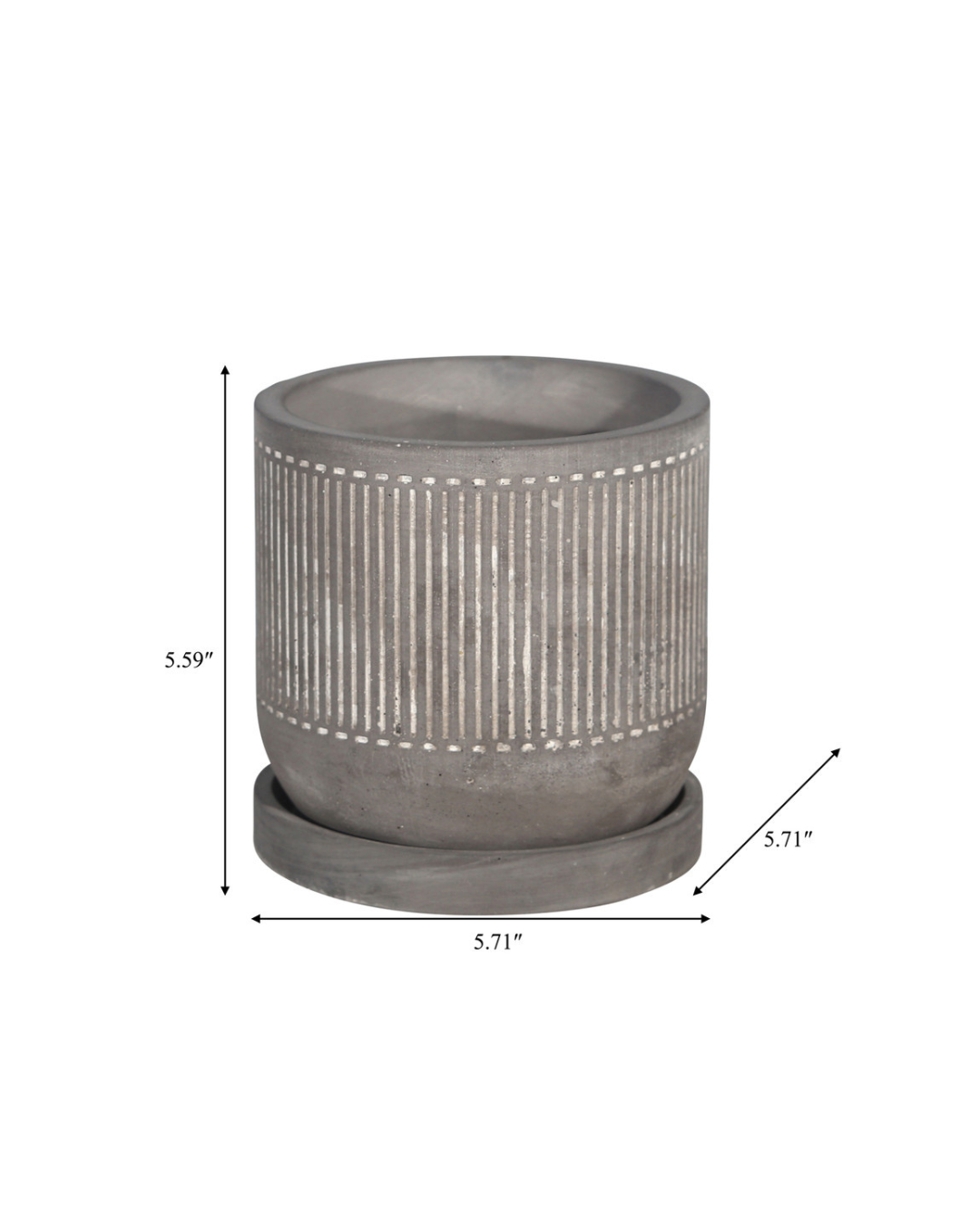 MACETA W/SAUCER GRAY PATTERN