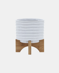 MACETA TEXTURA BCO/BEIGE