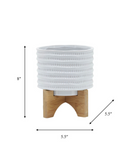 MACETA TEXTURA BCO/BEIGE