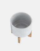 MACETA TEXTURA BCO/BEIGE