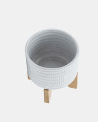 MACETA TEXTURA BCO/BEIGE