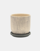 MACETA W/SAUCER GRAY