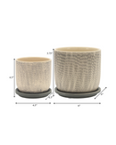 MACETA W/SAUCER GRAY