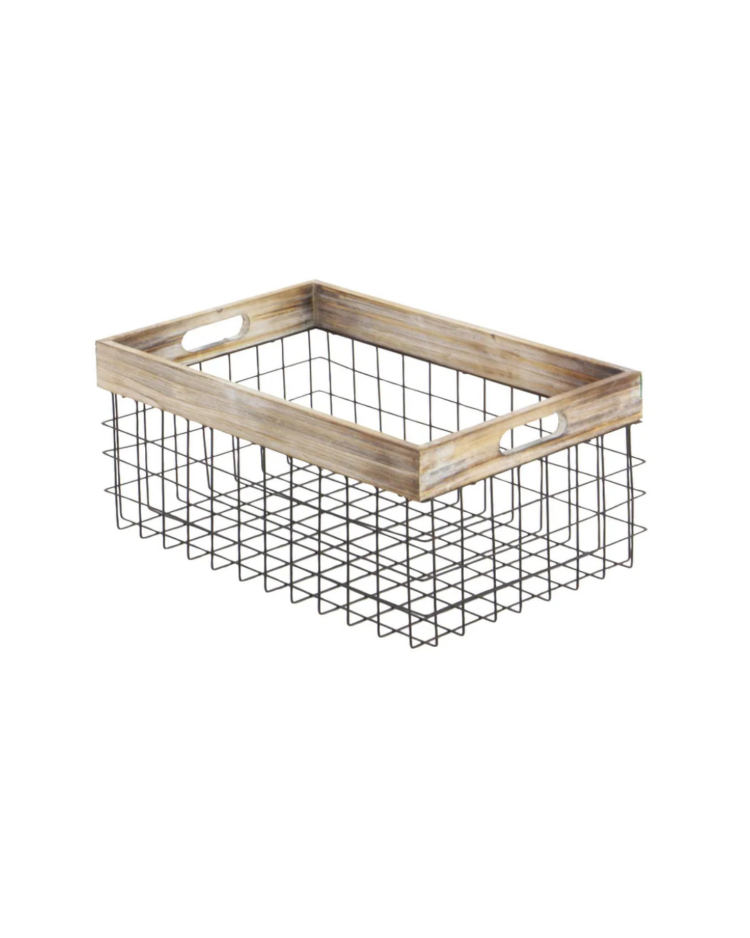 CESTA METAL CON MADERA