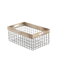 CESTA METAL CON MADERA