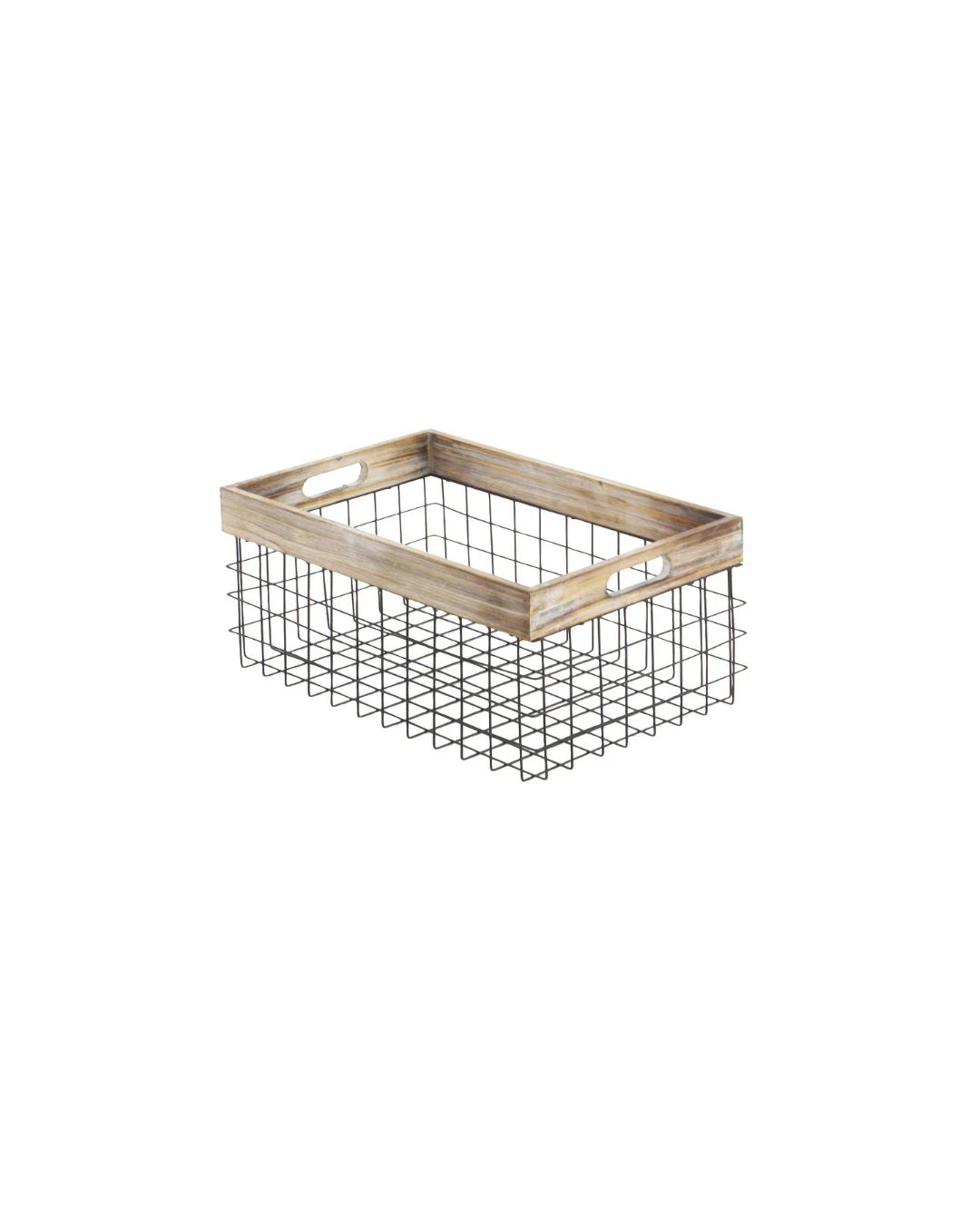 CESTA METAL CON MADERA
